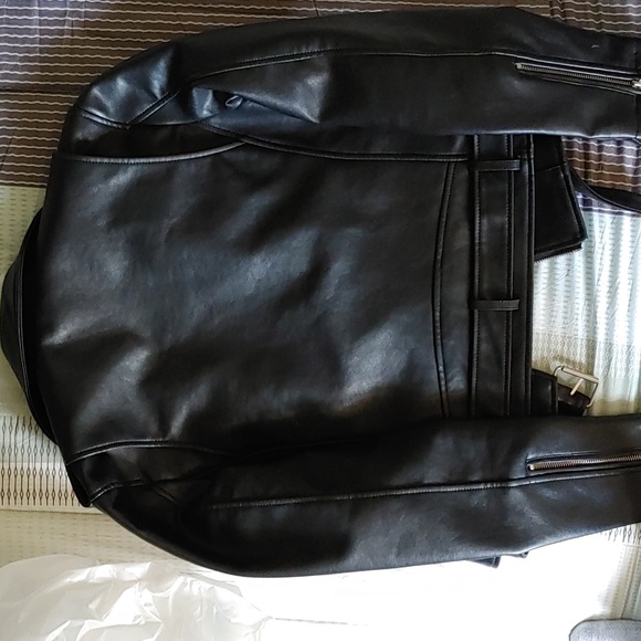 NWT Rebecca Minkoff Black Faux Leather Jacket - Picture 3 of 3